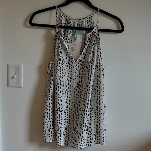 NEW Joie Acrux B Silk Tank in Porcelain Caviar Size XS - Picture 1 of 8